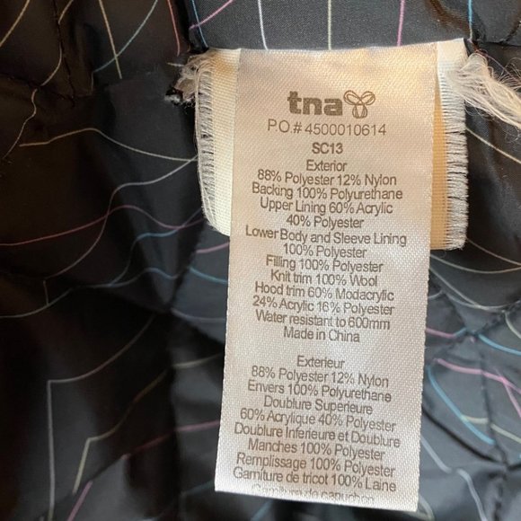 TNA Black Aspen Parka Long Brown Fur Trim Winter Jacket - Picture 15 of 16